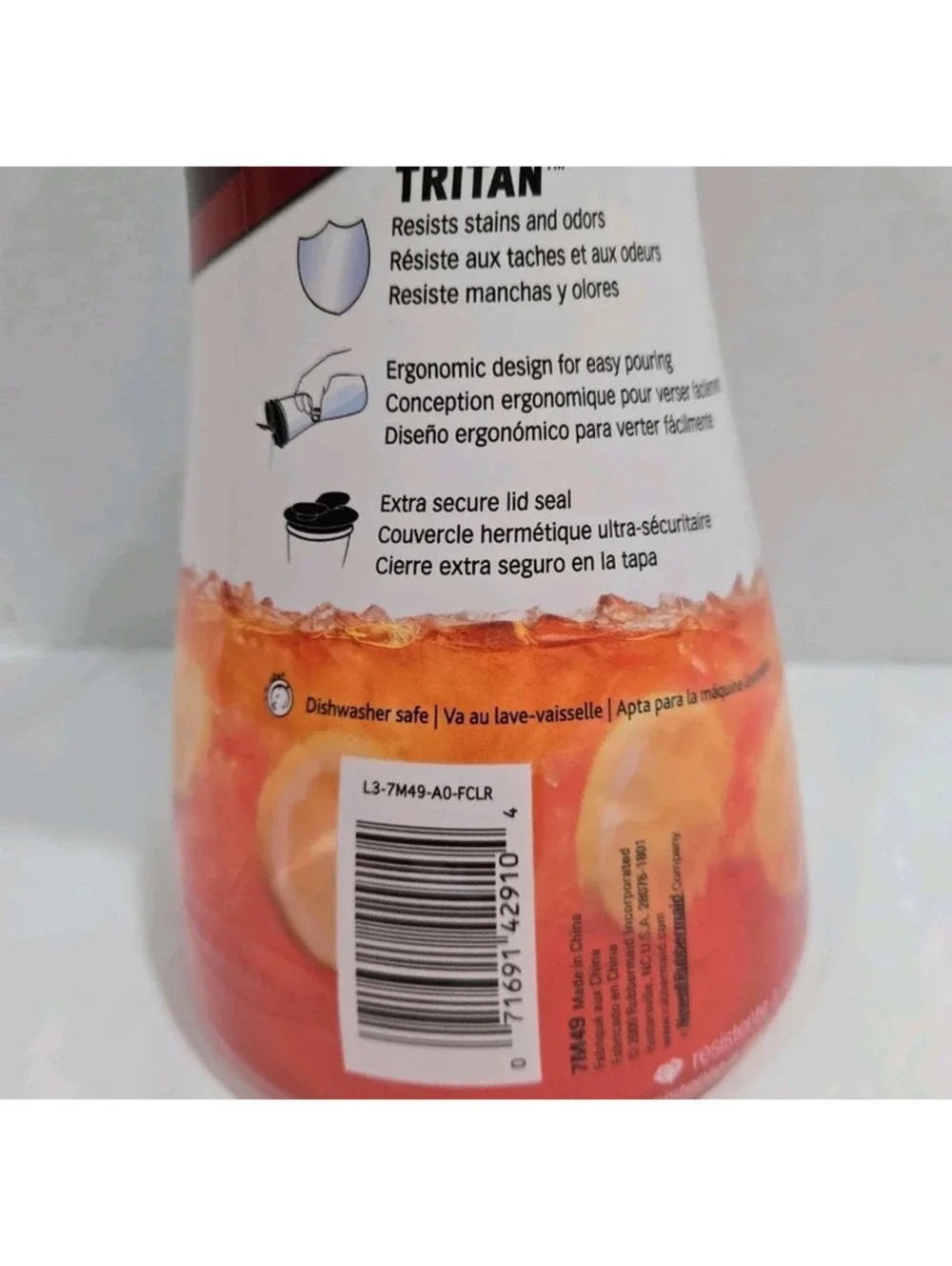 Rubbermaid 2 qt Carafe Leak-Proof Lid BPA Free Shatter Resistant Clear 11.5